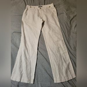 Banana Republic Khaki Linen Pants Women's size 4, Wide Leg
